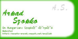 arpad szopko business card